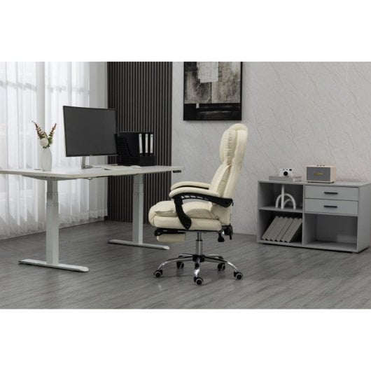 Bürostuhl Activejet YK7416 BE gepolstert Beige Leder PU Ergonomisch