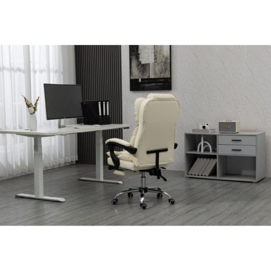 Bürostuhl Activejet YK7416 BE gepolstert Beige Leder PU Ergonomisch