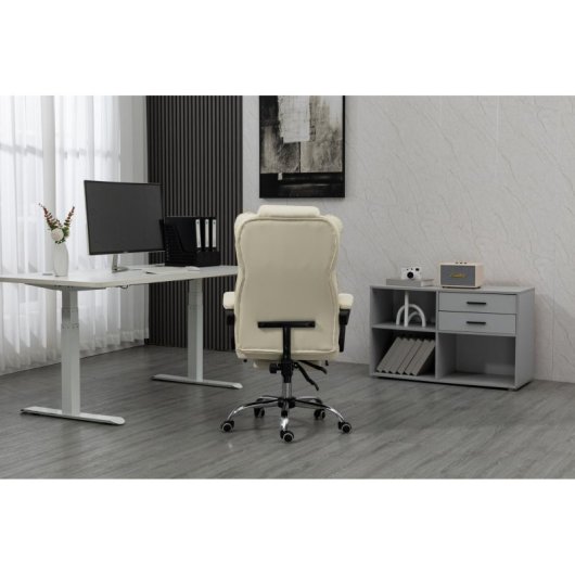 Bürostuhl Activejet YK7416 BE gepolstert Beige Leder PU Ergonomisch