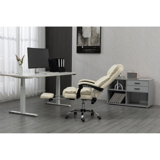 Bürostuhl Activejet YK7416 BE gepolstert Beige Leder PU Ergonomisch