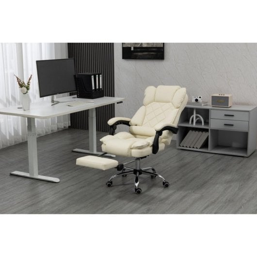 Bürostuhl Activejet YK7416 BE gepolstert Beige Leder PU Ergonomisch