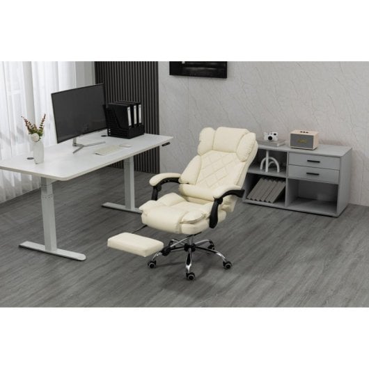 Bürostuhl Activejet YK7416 BE gepolstert Beige Leder PU Ergonomisch