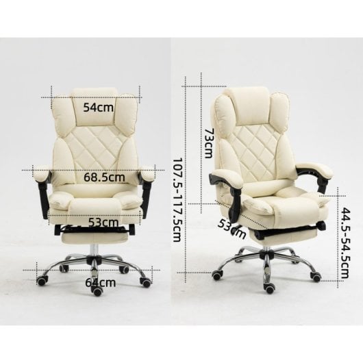 Bürostuhl Activejet YK7416 BE gepolstert Beige Leder PU Ergonomisch