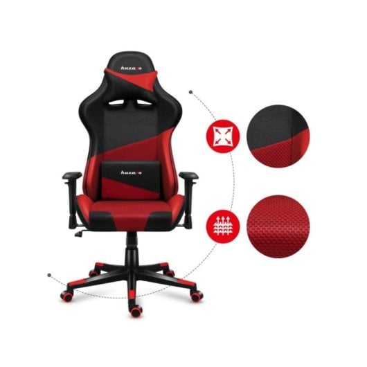 Silla gaming Huzaro Force 6.2 negra y roja respaldo ajustable 130kg