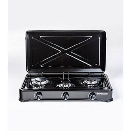 Plaque de cuisson Ravanson K-03TB 3 feux gaz 60 cm noir blanc