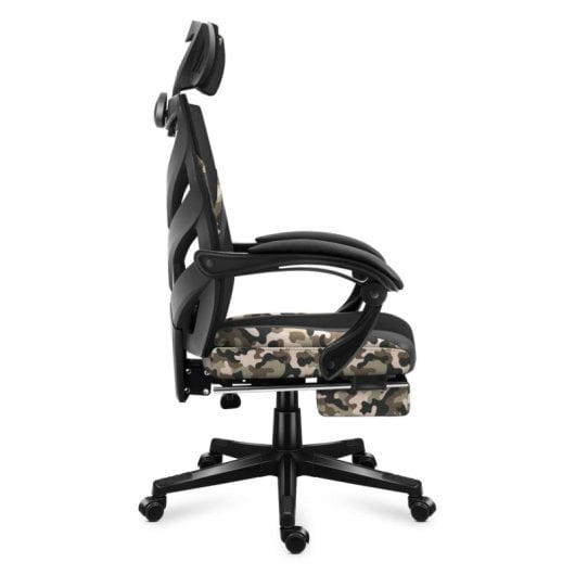 Silla gaming Huzaro Combat 5.0 malla negra y camuflaje 140 kg respaldo ajustable