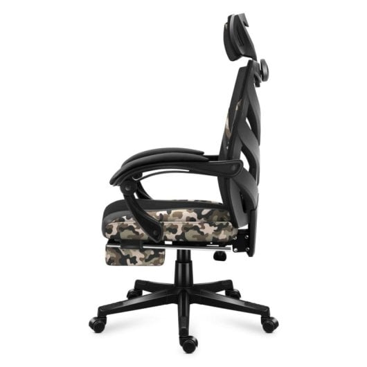 Silla gaming Huzaro Combat 5.0 malla negra y camuflaje 140 kg respaldo ajustable