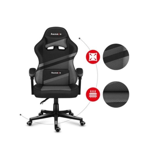 Silla gaming Huzaro FORCE 4.4 ergonómica tela acero 130 kg gris