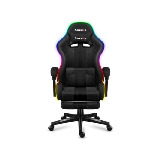 Silla gaming Huzaro FORCE 4.7 negra 140 kg tejido reposabrazos 360° iluminación