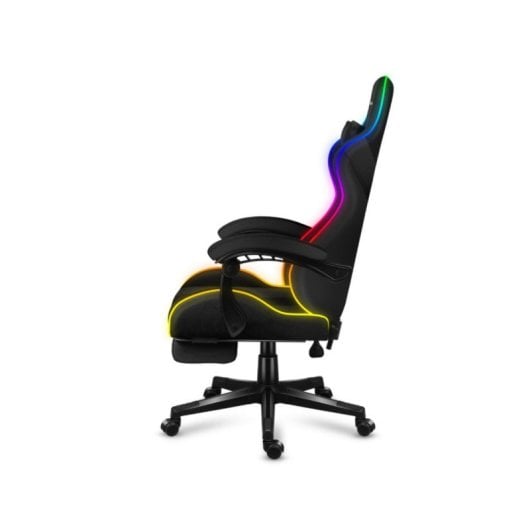 Silla gaming Huzaro FORCE 4.7 negra 140 kg tejido reposabrazos 360° iluminación