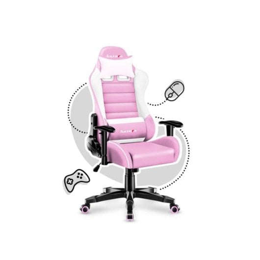 Silla gaming Huzaro Ranger 6.0 bucket ajustable rosa soporte 130 kg