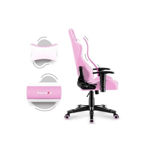 Silla gaming Huzaro Ranger 6.0 bucket ajustable rosa soporte 130 kg