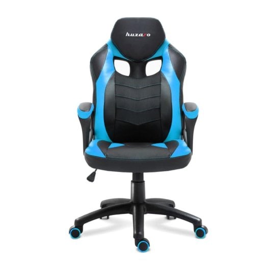 Butaca Gaming Huzaro FORCE 2.5 Reposabrazos Duro Cuero Altura Ajustable Negro Azul