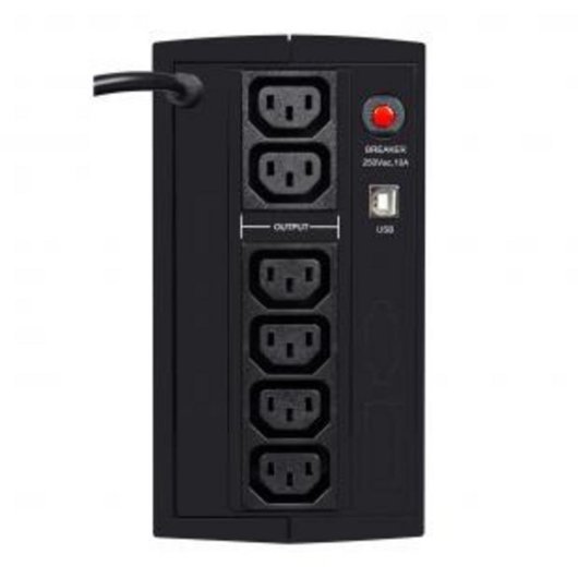 Sai Ever 850VA Batterie 2x12V Sinuswelle 6 Steckdosen USB Tower