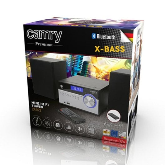 Radio Camry Premium CR 1173 Bluetooth CD USB 10W Nero Argento