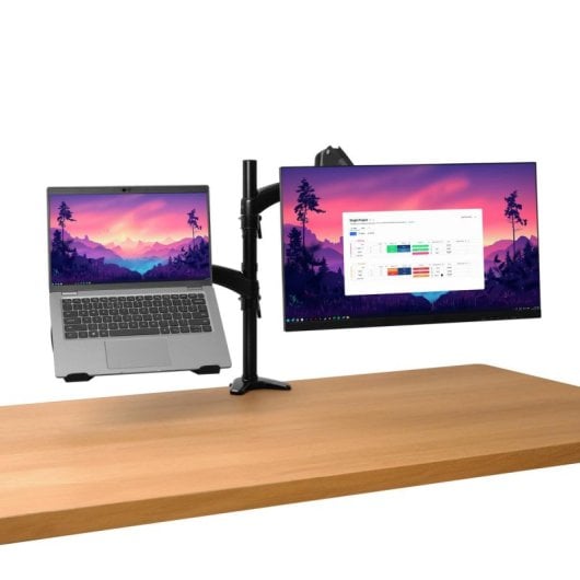 Supporto monitor Trust Mara per doppio schermo 32" molla a gas nero