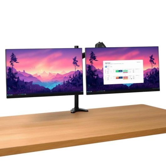 Supporto monitor Trust Mara per doppio schermo 32" molla a gas nero