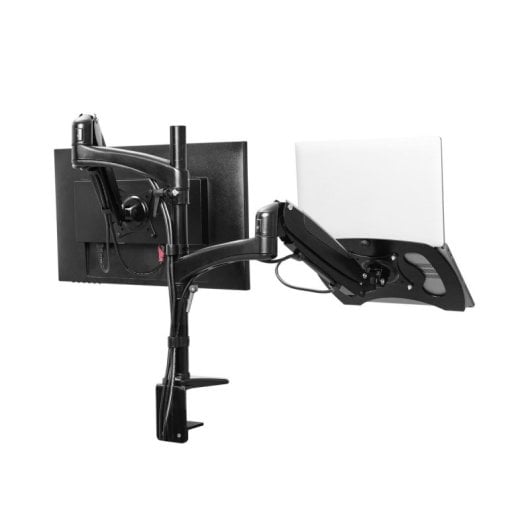 Supporto monitor Trust Mara per doppio schermo 32" molla a gas nero