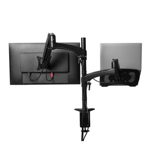 Supporto monitor Trust Mara per doppio schermo 32" molla a gas nero