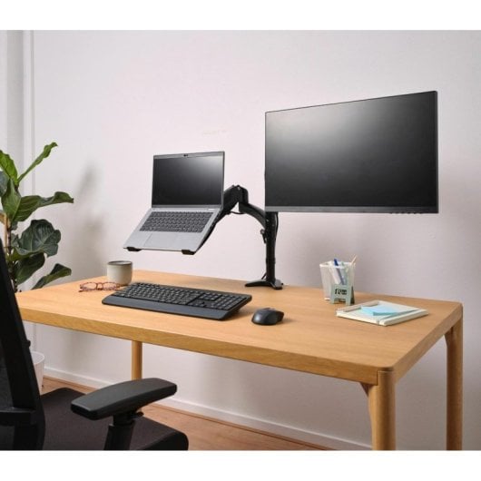 Supporto monitor Trust Mara per doppio schermo 32" molla a gas nero
