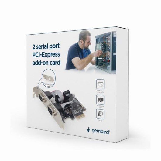 Tarjeta Serial PCIe Gembird SPC-22 RS-232 2 Puertos Perfil Bajo