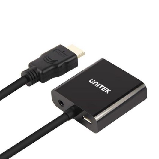 Adapter UNITEK Y-6333 HDMI 3.5 mm VGA Schwarz Plug and Play
