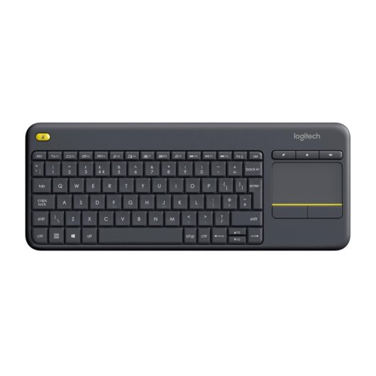 Teclado de membrana Logitech K400 Plus Layout US Touchpad sem fios preto