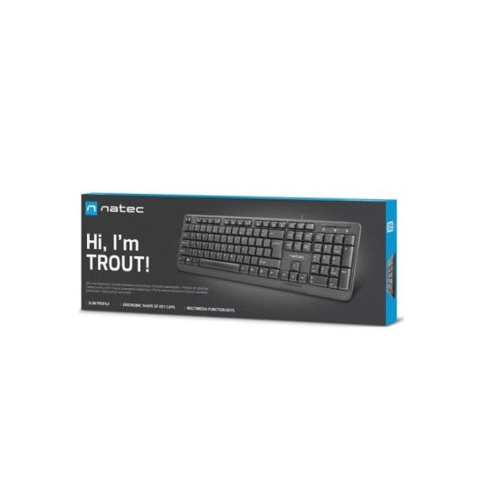 Clavier à membrane Natec Trout AZERTY USB filaire noir profil bas