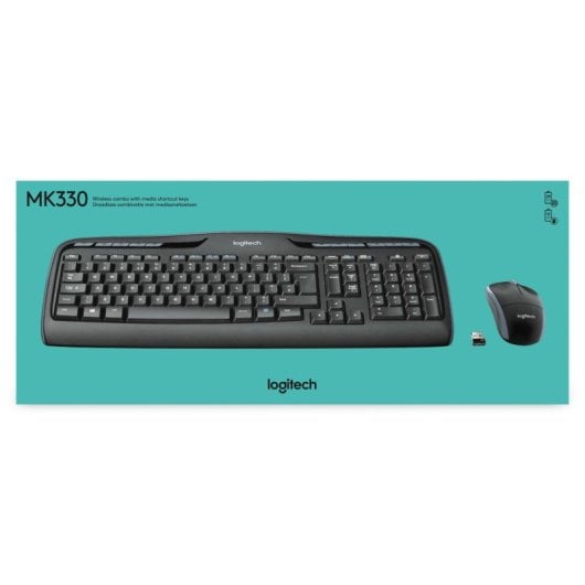 Teclado de membrana Logitech MK330 Layout US Wireless com rato incluído