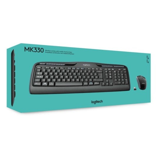 Teclado de membrana Logitech MK330 Layout US Wireless com rato incluído