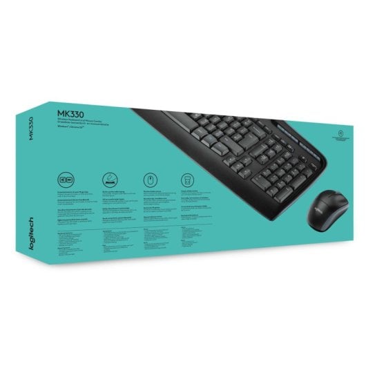 Teclado de membrana Logitech MK330 Layout US Wireless com rato incluído