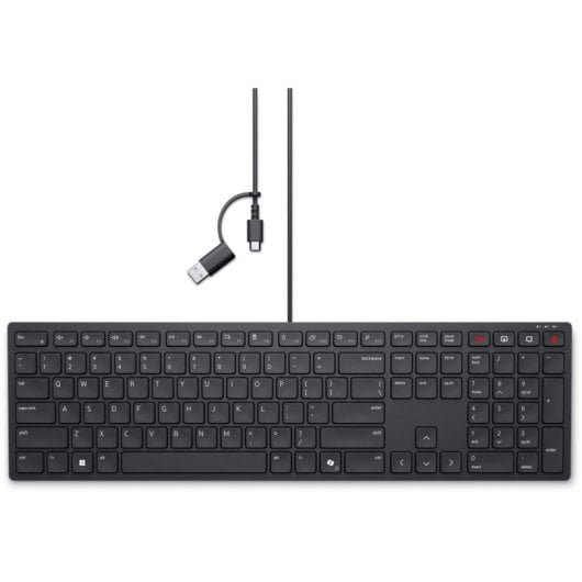 Teclado de membrana DELL KB525C Layout US Internacional retroiluminado com teclas de colaboração