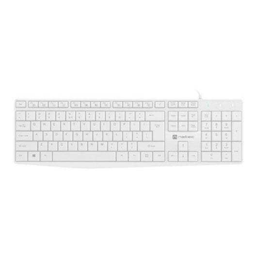 Clavier à membrane NATEC NAUTILUS QWERTY USB Blanc grandes touches