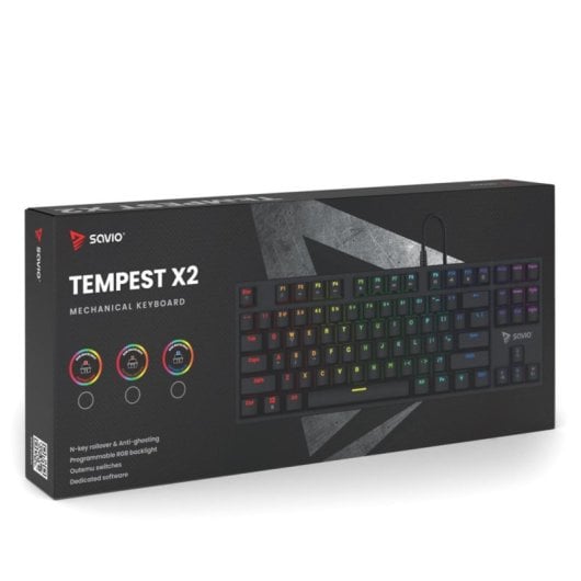 Clavier mécanique Savio Tempest X2 Layout FR rétroéclairé RGB 80%