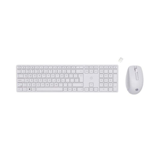 Teclado HP Combo 650 membrana inalámbrico con ratón blanco QWERTY inglés