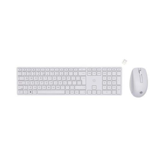 Teclado HP Combo 650 membrana inalámbrico con ratón blanco QWERTY inglés