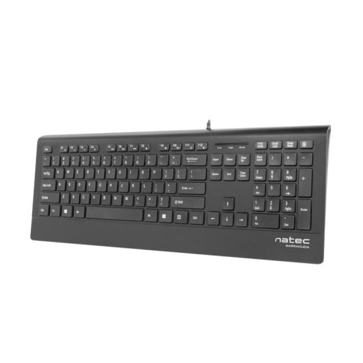 Teclado de membrana NATEC Barracuda QWERTY Negro cable USB completo