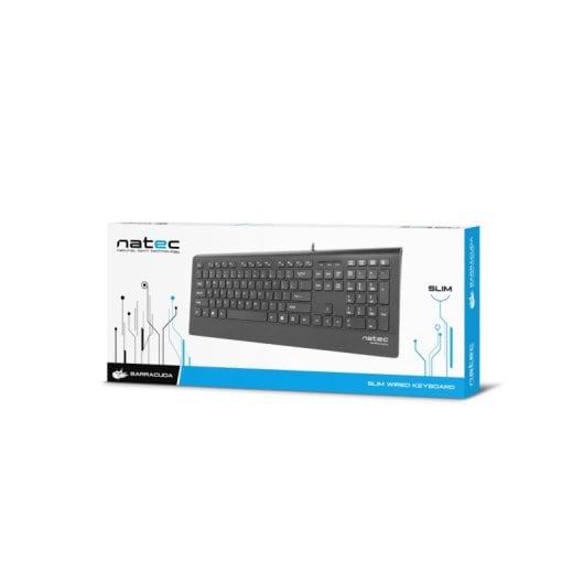 Teclado de membrana NATEC Barracuda QWERTY Negro cable USB completo