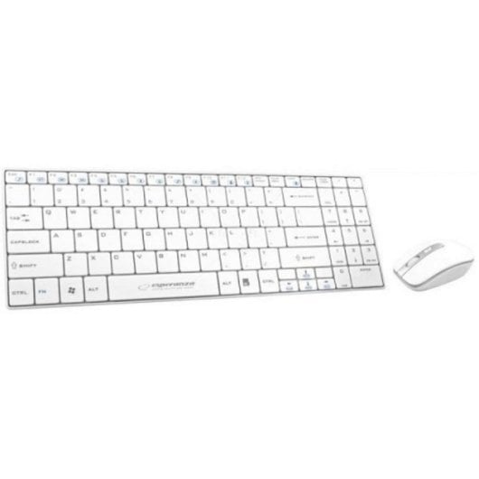 Clavier sans fil Esperanza EK122W QWERTY complet avec souris blanc