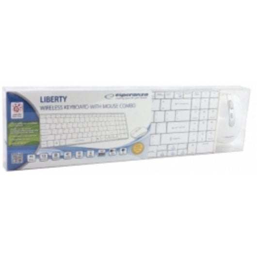 Clavier sans fil Esperanza EK122W QWERTY complet avec souris blanc