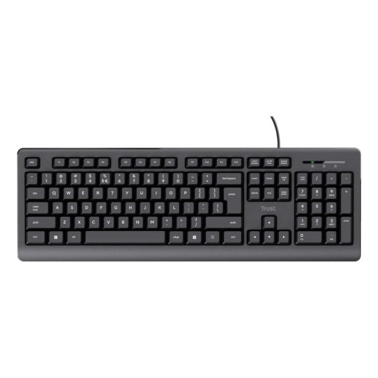Clavier à membrane Trust 24639 Layout US Résistant aux éclaboussures Filaire