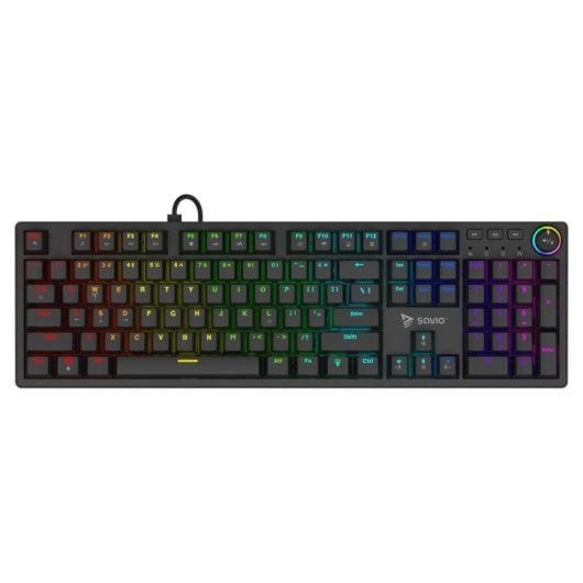 Teclado mecánico Savio Styx Outemu Peach Silent Layout US retroiluminado RGB