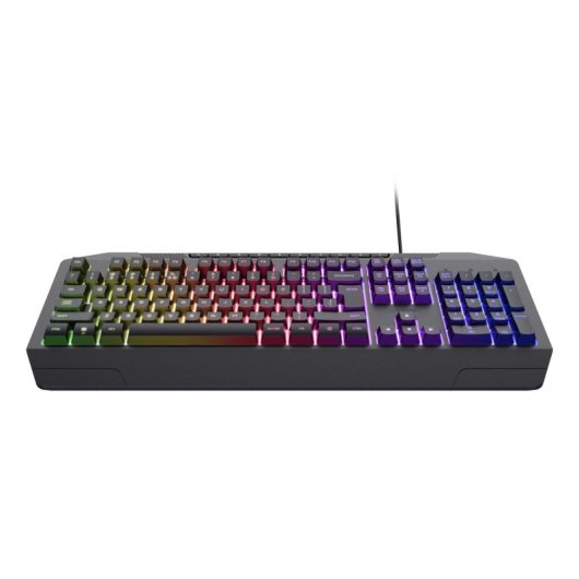 Clavier à membrane Trust GXT 836 Evocx Layout US rétroéclairé RGB repose-poignets