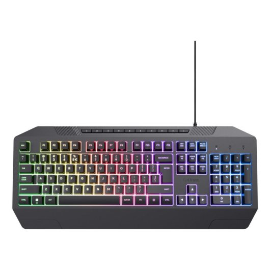 Clavier à membrane Trust GXT 836 Evocx Layout US rétroéclairé RGB repose-poignets