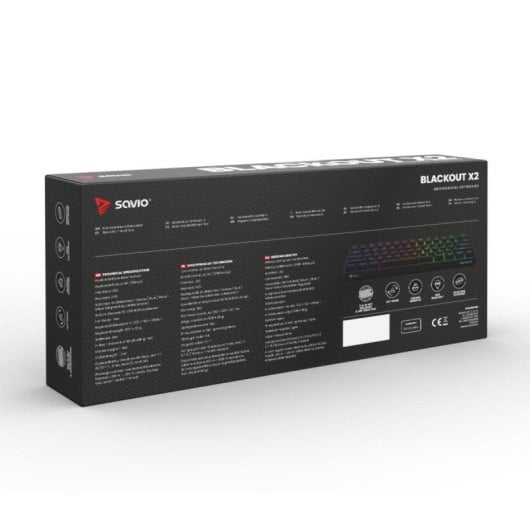 Clavier mécanique Savio BLACKOUT X2 Layout US rétroéclairé RGB 60%