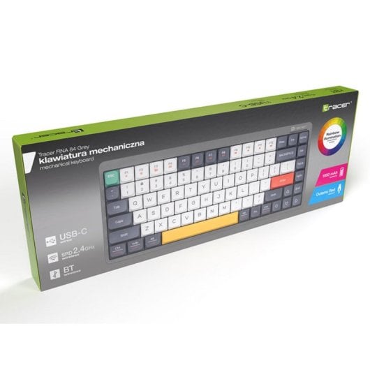 Teclado mecánico Tracer FINA 84 Layout EN inalámbrico retroiluminado