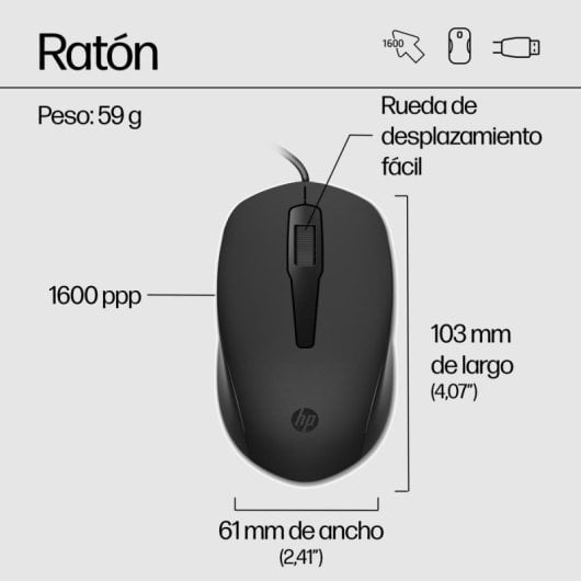 Clavier membrane HP 150 Layout EN filaire avec souris USB noir