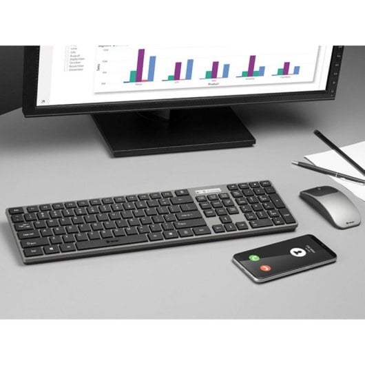 Teclado de membrana Tracer TRAKLA46773 Layout QWERTY inalámbrico con ratón