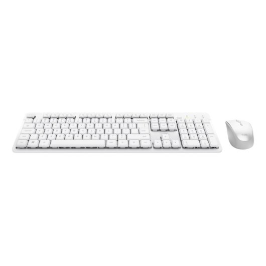 Clavier à membrane Trust Ody II AZERTY sans fil avec souris intégrée blanc