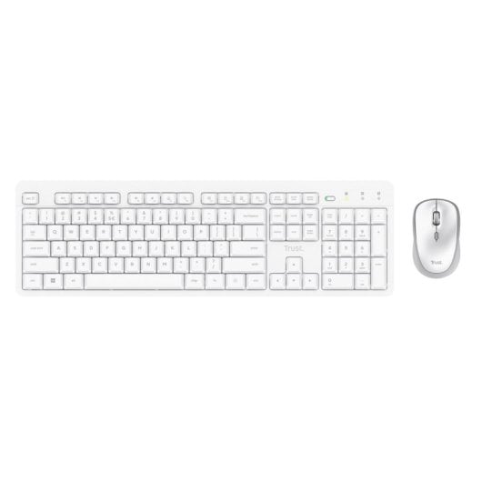 Clavier à membrane Trust Ody II AZERTY sans fil avec souris intégrée blanc